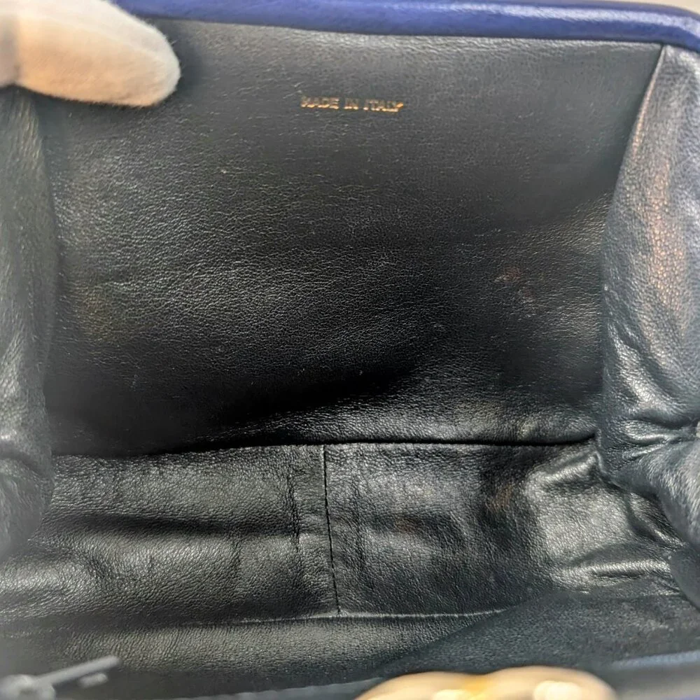 Chanel Vintage Blue Quilted Lambskin Kisslock Tassel Clutch - Picture 12 of 16